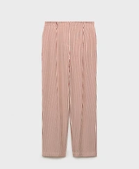Mango Women's Pleated Striped Pants