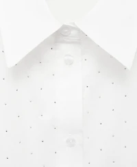 Mango Women's Rhinestone Cropped Shirt