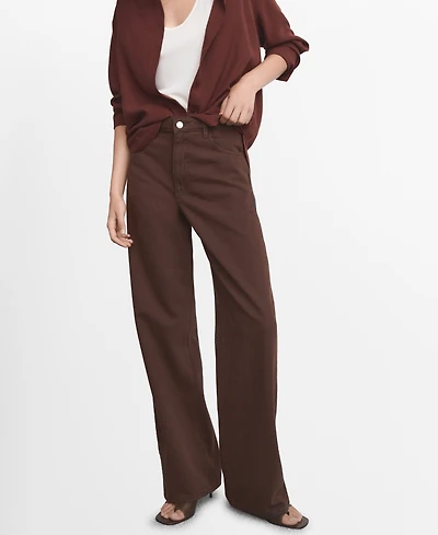 Mango Women's Danila Wide Leg High-Rise Jeans