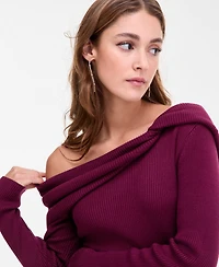 Bar Iii Women's Off-The-Shoulder Ribbed Sweater, Macy's Exclusive