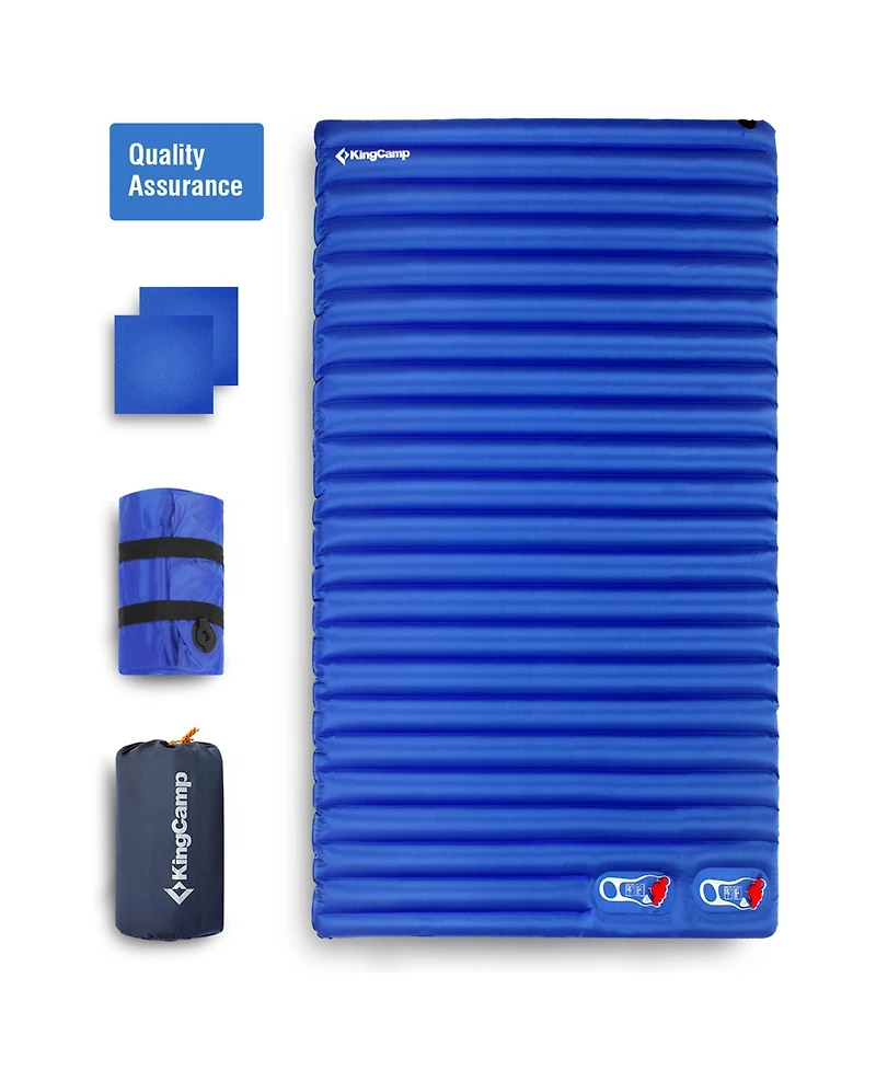 KingCamp 2-Person Double Sleeping Pad Lightweight Inflatable Air Mat, Blue