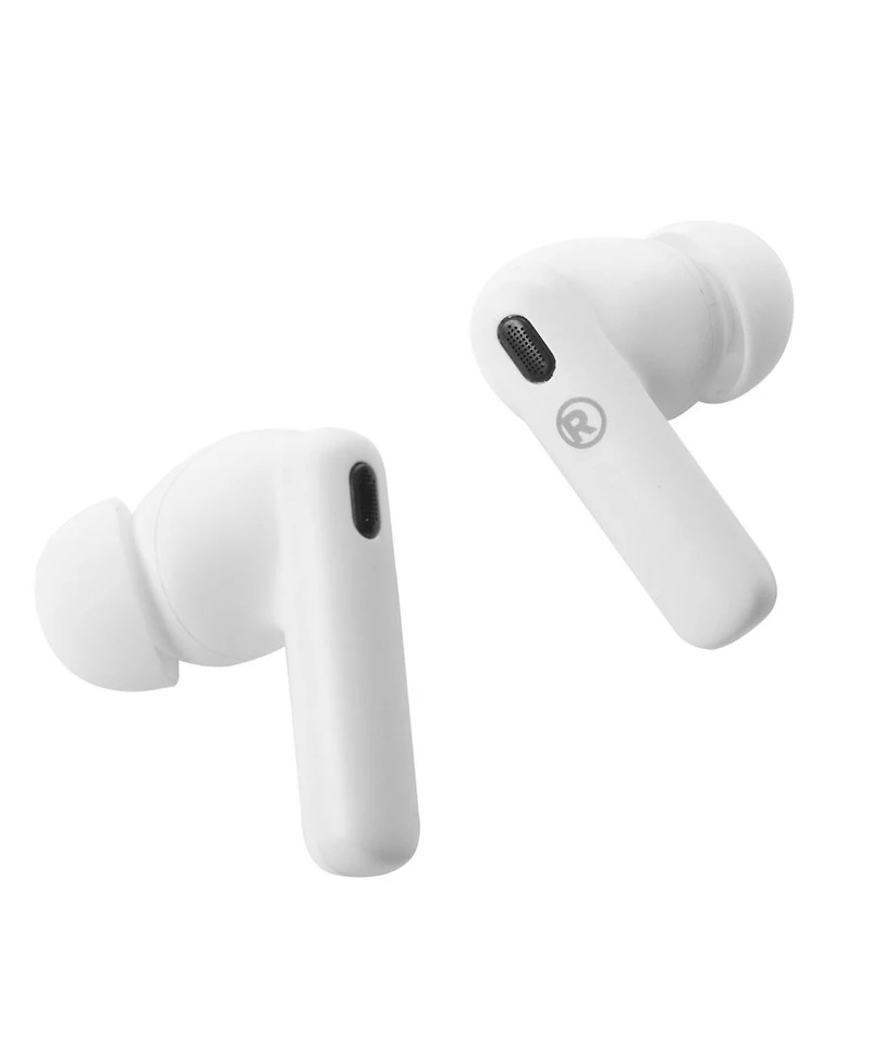 Radioshack True Wireless Headphones 400MAH Active Noise Cancelling IPX5 White 3304381
