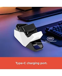 RadioShack Dual Charging Dock for PS5 Controllers For 2 Controllers With Type C Charging Port and Smart Led Contact Indicators 2606070