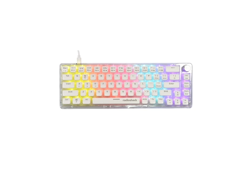 RadioShack Wired Usb A Transparent Mechanical Gaming Backlit Keyboard 2607148