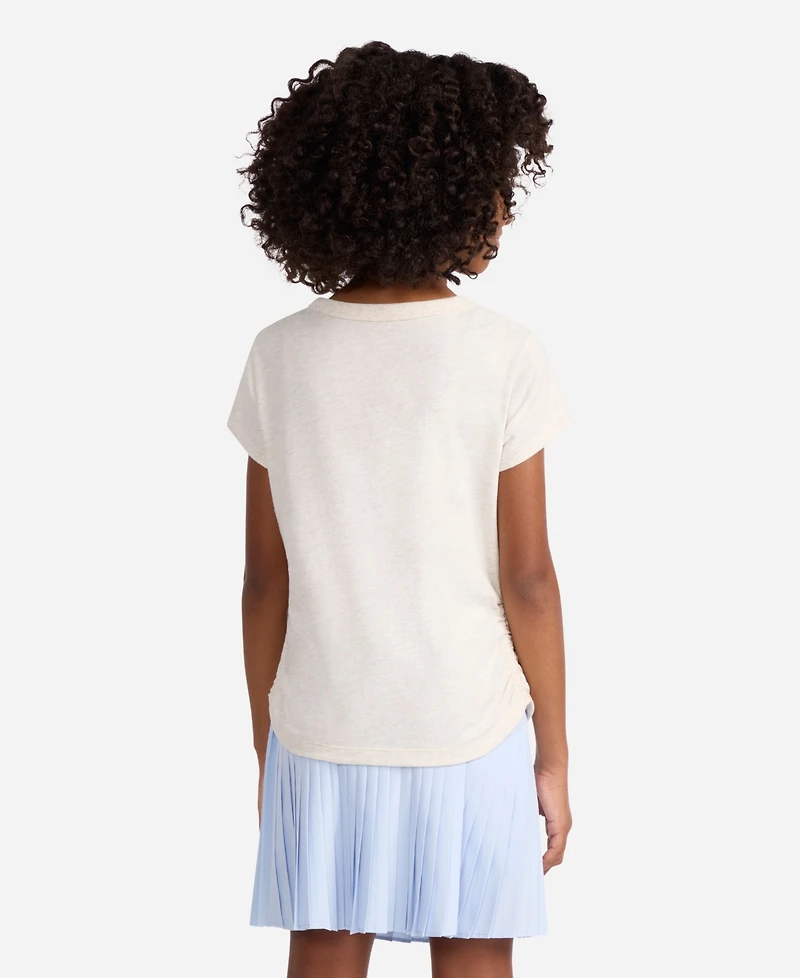 abercrombie kids Girls Pearl Bow Ruched T-Shirt