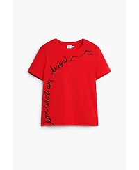 Desigual Women's T-shirt with embroidered phrase