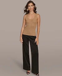 Donna Karan New York Women's Novelty Sleeveless Scoop Neck Sweater