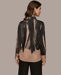 Donna Karan New York Women's Long Sleeve Button Down Blouse