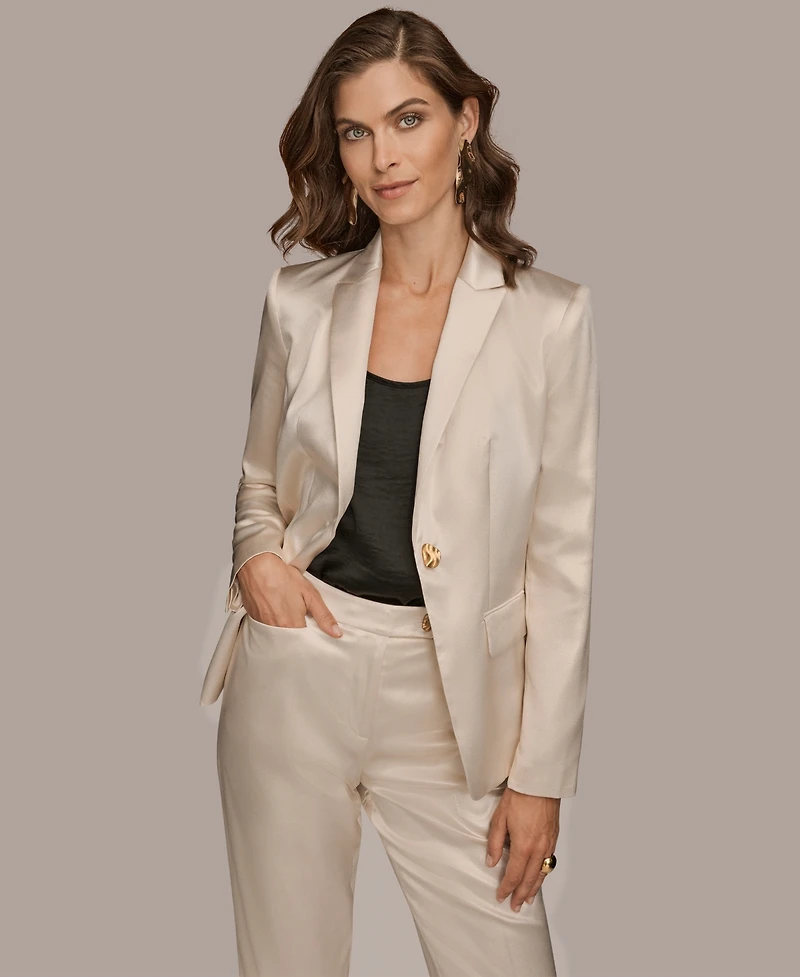 Donna Karan New York Women's Novelty One-Button Blazer
