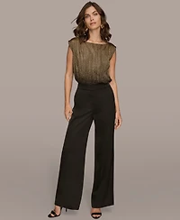 Donna Karan New York Women's Charmeuse High Rise Wide Leg Pants