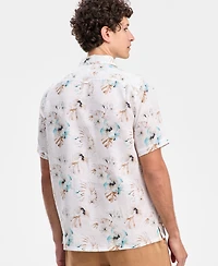 Club Room Men's Casa Regular-Fit Floral Button-Down Linen Shirt, Macy's Exclusive