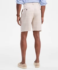 Club Room Men's Classic-Fit Window Pane Linen Shorts, Macy's Exclusive