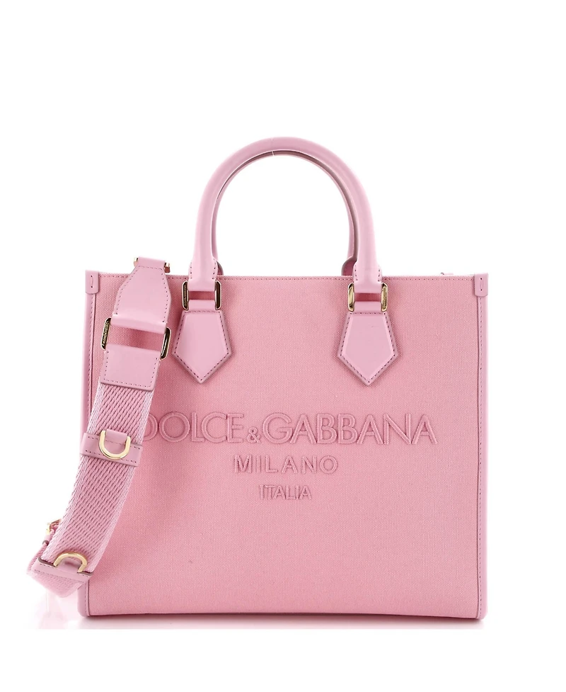 Pre-Owned Dolce & Gabbana Medium Edge Logo Tote Canvas