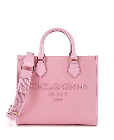 Pre-Owned Dolce & Gabbana Medium Edge Logo Tote Canvas