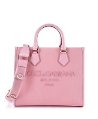 Pre-Owned Dolce & Gabbana Medium Edge Logo Tote Canvas