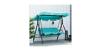 67inch 3-Seat Standalone Patio Swing with 660lb Capacity and Adjustable Canopy
