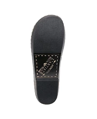 L Artiste Women s Chino Hand-Painted Open-Back Leather Clog with Embossed Details and Elastic Inset