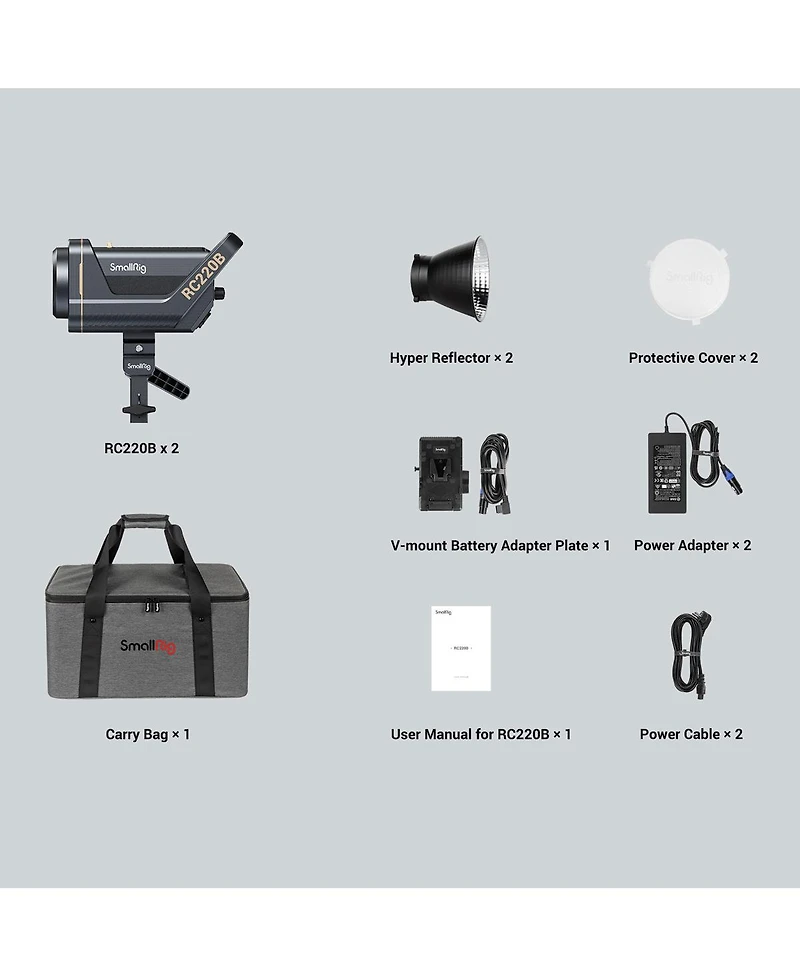 SmallRig Rc 220D 260W Daylight Cob Led Video 2-Light Kit