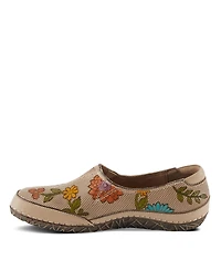 L'Artiste Women's Libora-Delite Handpainted Leather Floral Slip-On Shoes with Removable Insole