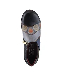 L Artiste Women s Lata Hand-Painted Closed Back Shoe with Removable Footbed and Geometric Multicolor Design