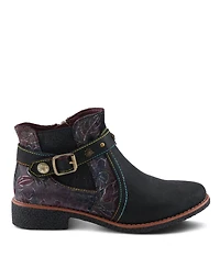 L Artiste Women s Airies Studded Suede Chelsea Boots with Velvet Shaft, Glitter Accents & Metallic Animal Print Stretch Gore