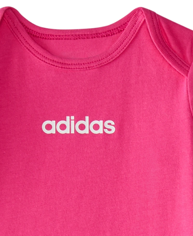 adidas Baby Girls 3-Piece Logo Bodysuits and Pants Set