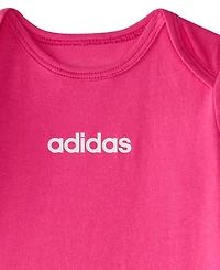 adidas Baby Girls 3-Piece Logo Bodysuits and Pants Set