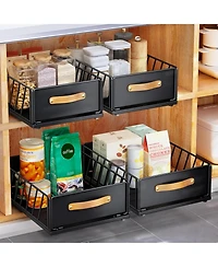 1PC Pull out Cabinet Organizer Fixed with Adhesive Nano Film+1PC Pull out Cabinet Organizer Bundle