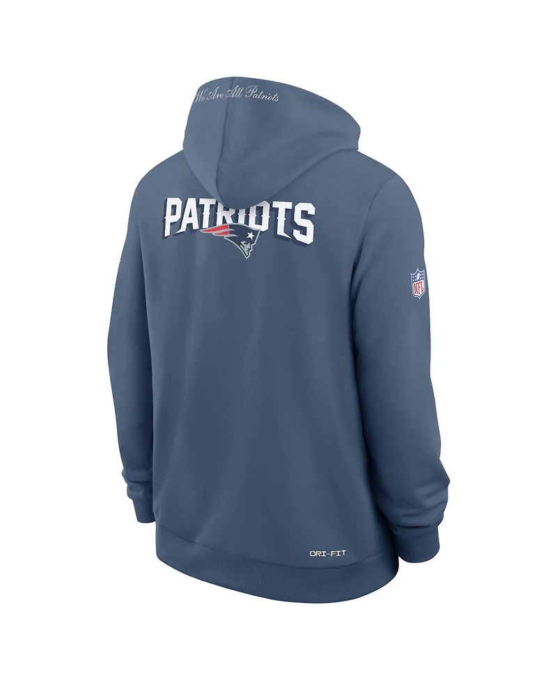 Nike Men's Blue New England Patriots 2025 Nfl Rivalries Sideline Dri-Fit Hoodie