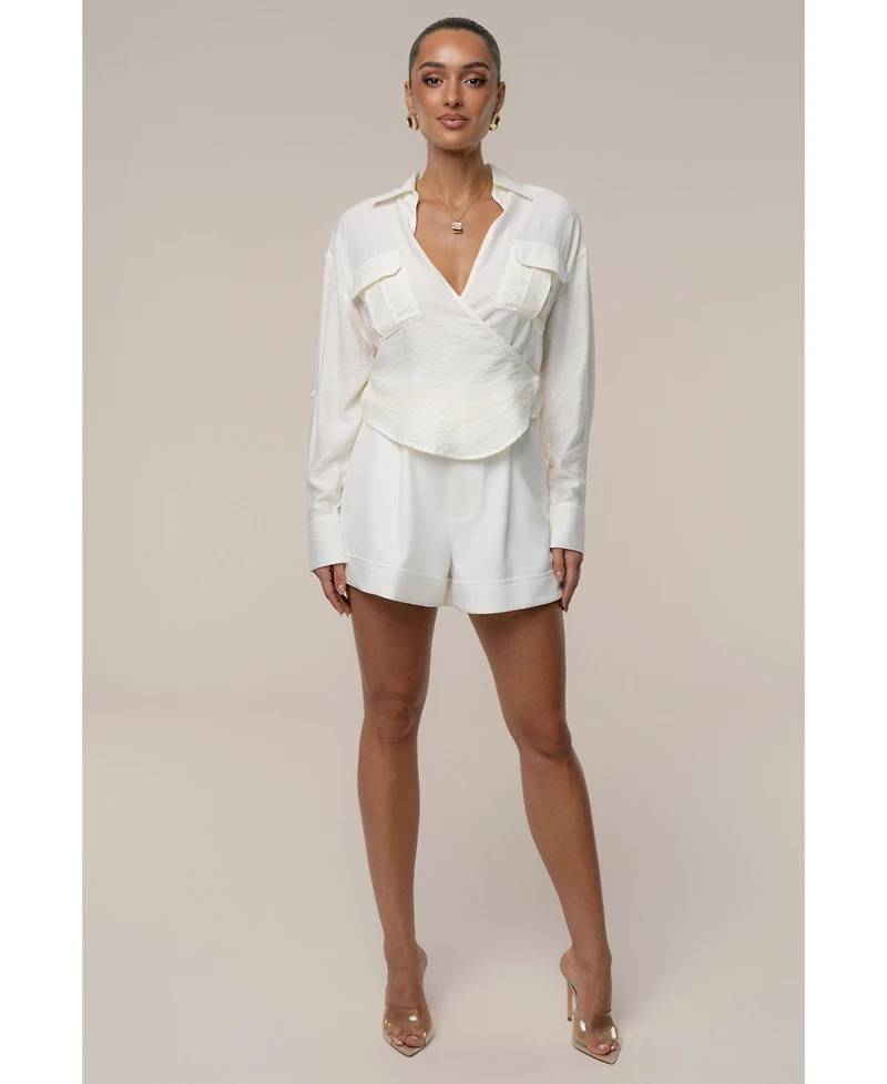 Jluxlabel Women's Drift Collared Cargo Top