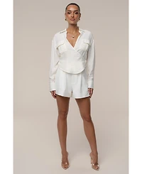 Jluxlabel Women's Drift Collared Cargo Top