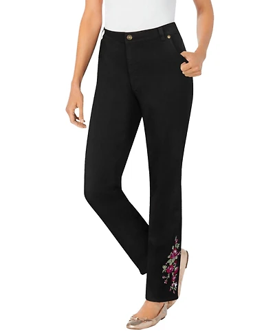 Woman Within Plus Straight-Leg Stretch Denim Jean