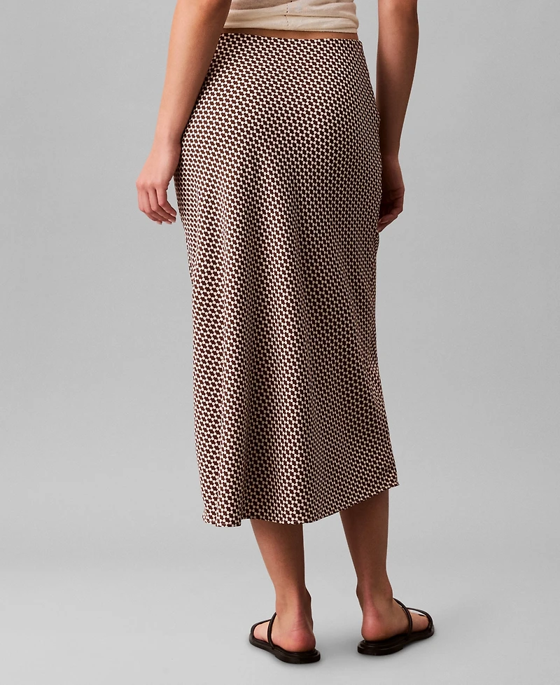Calvin Klein Women's Printed Midi Slip Skirt