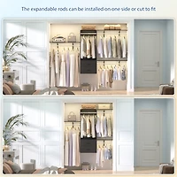 96 Inch Wall Mounted Closet Organizer System with 3 Shelves and Rods, Rack 2 Drawers