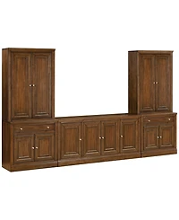 Furniture Amren 65" Wood 4 Door Console with Hutches and 2 Bases Drawer