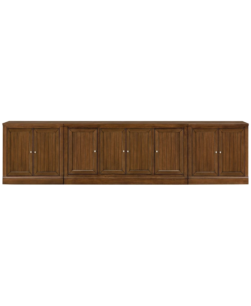 Furniture Amren 31" Wood 2 Door Console with Hutches and Bases