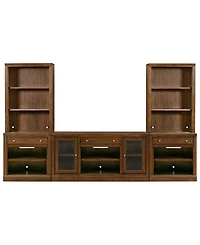 Furniture Amren 65" Wood 2 Door Console with Open Hutches and Bases