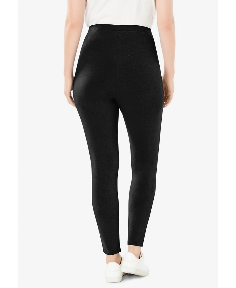 Woman Within Plus Stretch Cotton Legging
