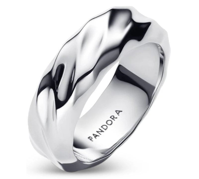 Pandora Rippled Wide Band Ring