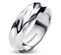 Pandora Rippled Wide Band Ring