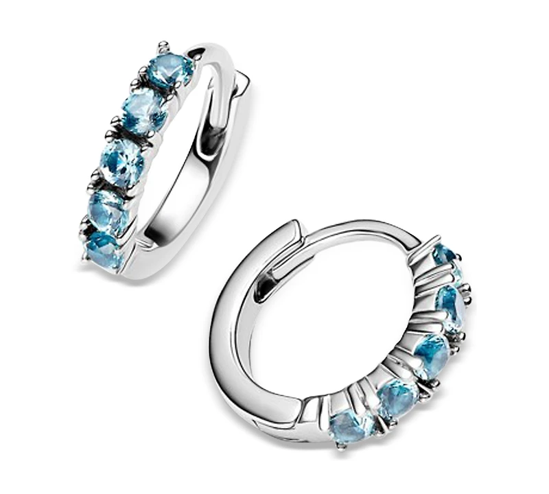 Pandora Light Blue Huggie Earrings