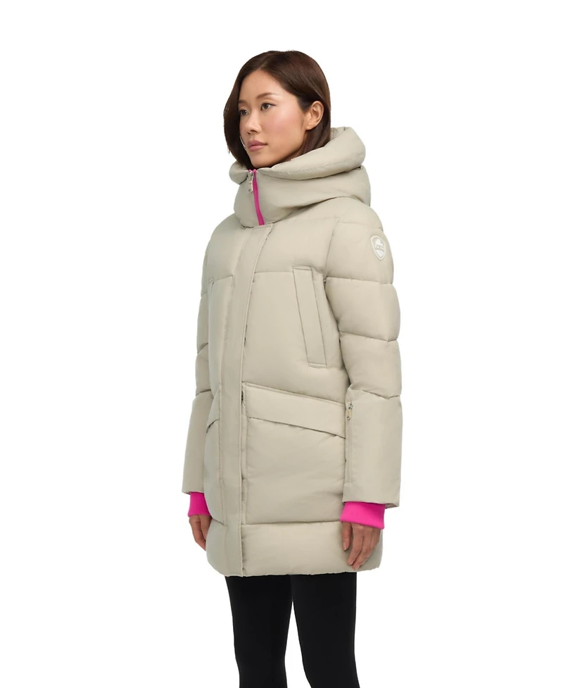 Pajar Women's Heirani Mid-Length Quilted Parka Puffer with Oversized Hood