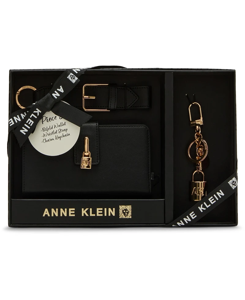 Anne Klein 2 Piece Lock Wristlet Gift Set with Bag Charm