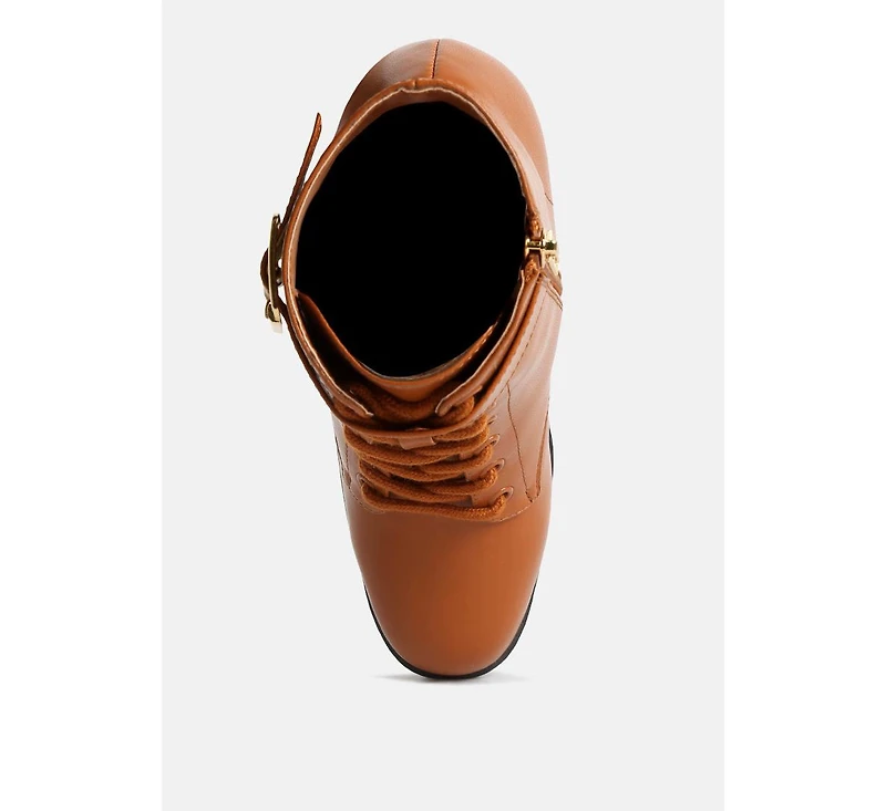 Womens grahams faux leather lace up boots