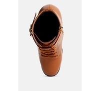 Womens grahams faux leather lace up boots