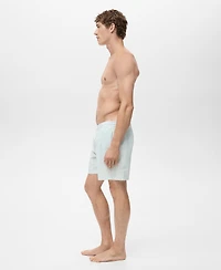 Mango Men's Seersucker Swimming Trunks