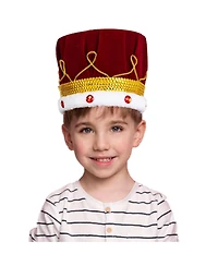 Dress Up America Red Velvet King Crown for Kids