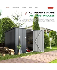 Aecojoy 7'x3' Outdoor Horizontal Bike Storage Shed