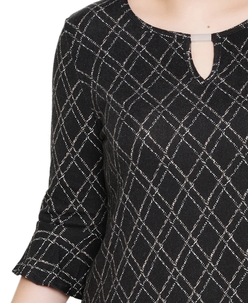 Ny Collection Women's 3/4 Bell Sleeve Pullover Top