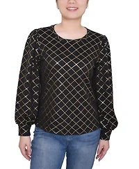 Ny Collection Women's Bishop Sleeve Pullover Top